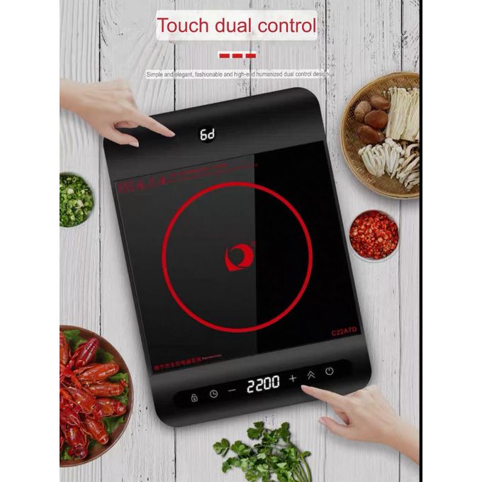 Induction Cooktop Single Burner, 1800W Electric Stove with Dual Touch Control, Ultra-Thin Portable Design