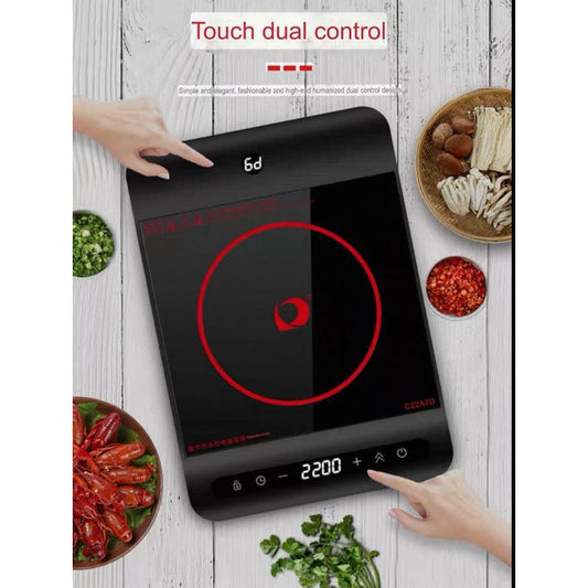 Induction Cooktop Single Burner, 1800W Electric Stove with Dual Touch Control, Ultra-Thin Portable Design