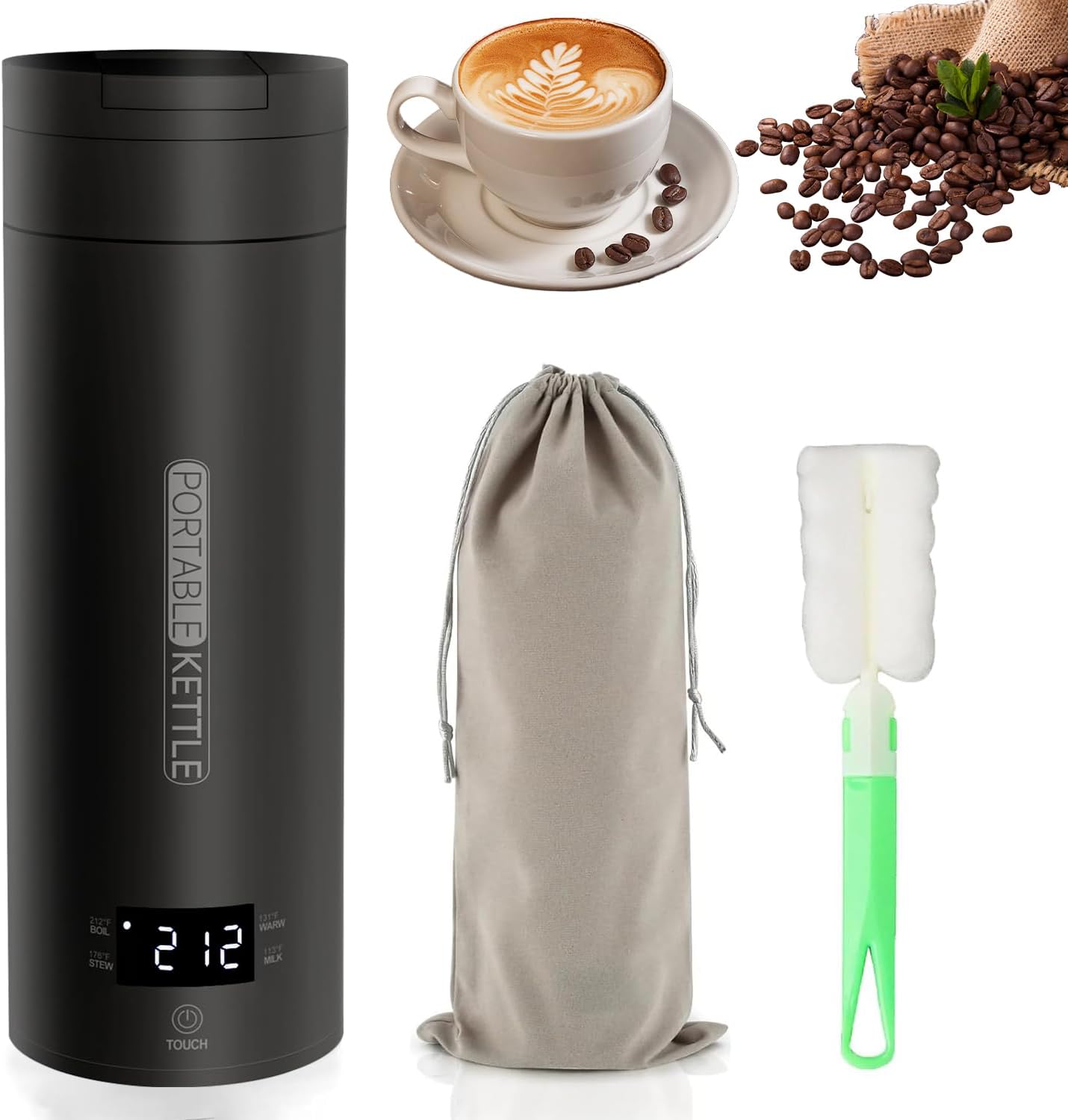 Portable travel Electric Kettle For Tea Coffee 500ml With 4 Temperature Control